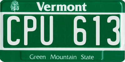 VT license plate CPU613
