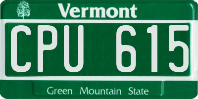 VT license plate CPU615