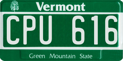 VT license plate CPU616