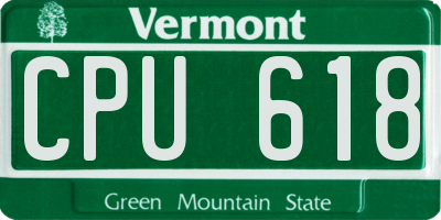 VT license plate CPU618
