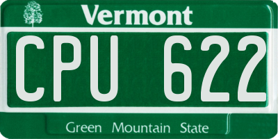VT license plate CPU622