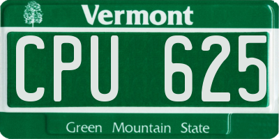 VT license plate CPU625