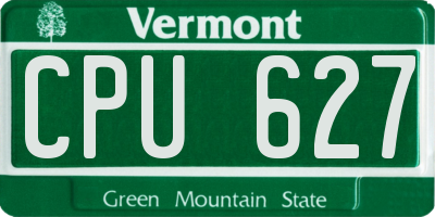 VT license plate CPU627