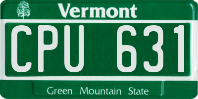 VT license plate CPU631