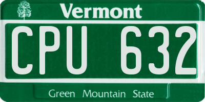 VT license plate CPU632