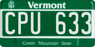 VT license plate CPU633