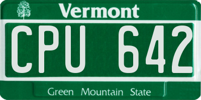 VT license plate CPU642