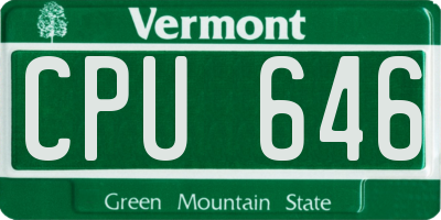 VT license plate CPU646
