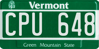 VT license plate CPU648