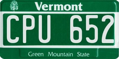 VT license plate CPU652