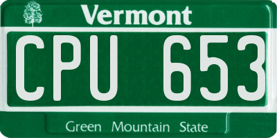 VT license plate CPU653