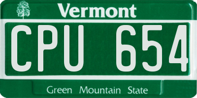 VT license plate CPU654