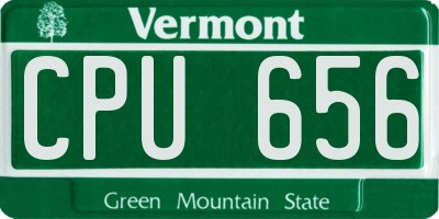 VT license plate CPU656