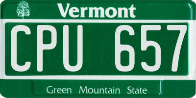 VT license plate CPU657
