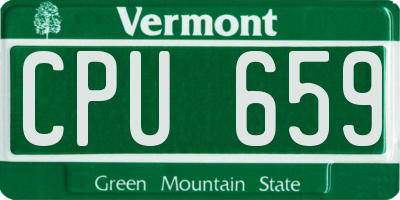 VT license plate CPU659