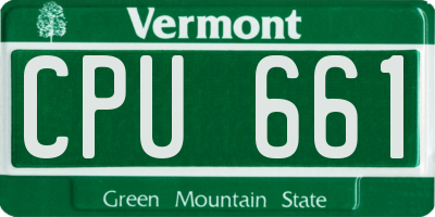 VT license plate CPU661