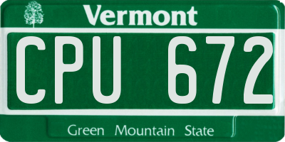 VT license plate CPU672