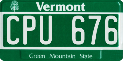 VT license plate CPU676