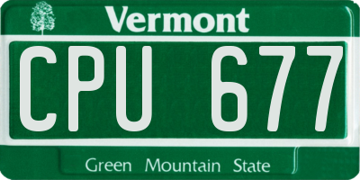 VT license plate CPU677