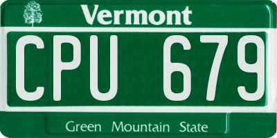 VT license plate CPU679