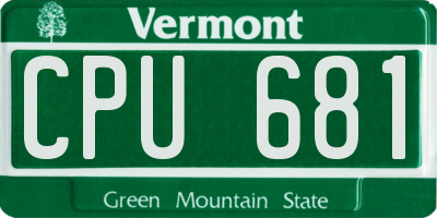 VT license plate CPU681