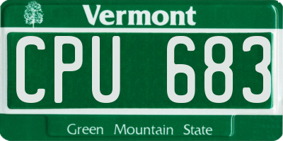 VT license plate CPU683
