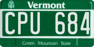 VT license plate CPU684