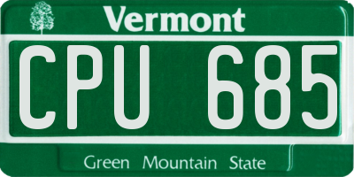 VT license plate CPU685