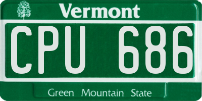 VT license plate CPU686
