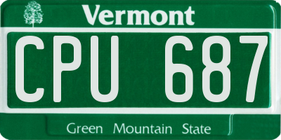 VT license plate CPU687