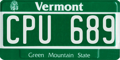VT license plate CPU689