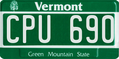 VT license plate CPU690