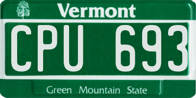 VT license plate CPU693