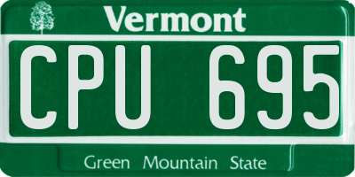 VT license plate CPU695