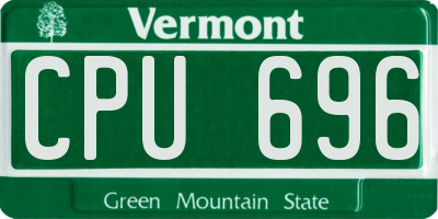 VT license plate CPU696