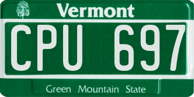 VT license plate CPU697