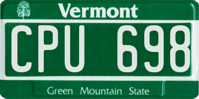 VT license plate CPU698