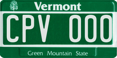 VT license plate CPV000