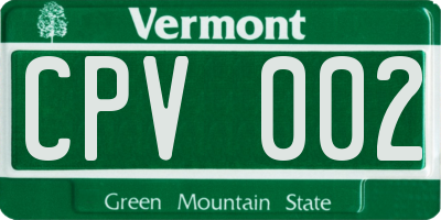 VT license plate CPV002
