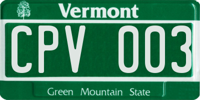 VT license plate CPV003