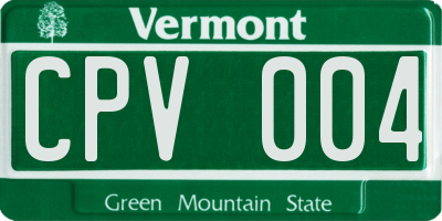 VT license plate CPV004