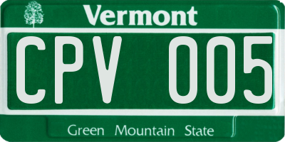 VT license plate CPV005