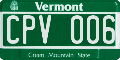 VT license plate CPV006