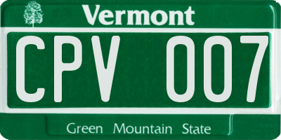 VT license plate CPV007