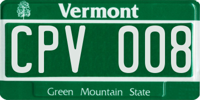 VT license plate CPV008