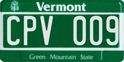 VT license plate CPV009