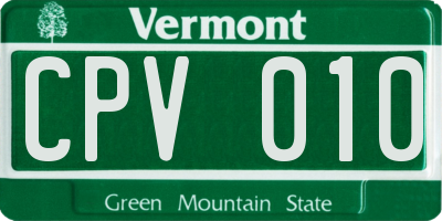VT license plate CPV010