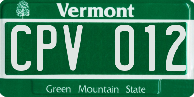 VT license plate CPV012