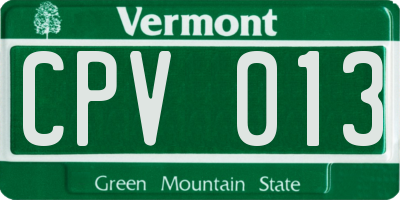 VT license plate CPV013