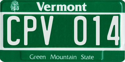 VT license plate CPV014